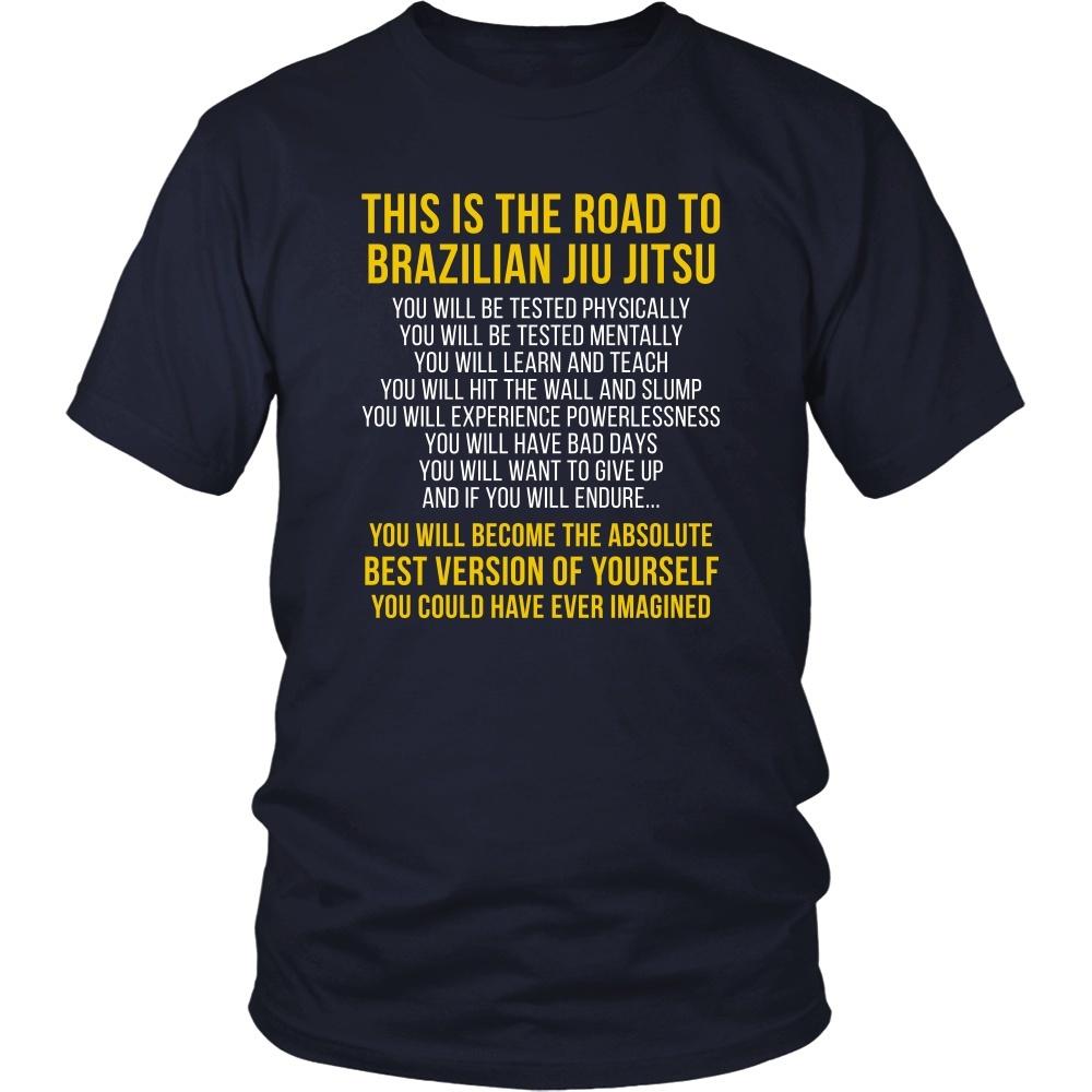 Jiu Jitsu T Shirts - This is the road to Brazilian Jiu Jitsu-T-shirt-Teelime | shirts-hoodies-mugs