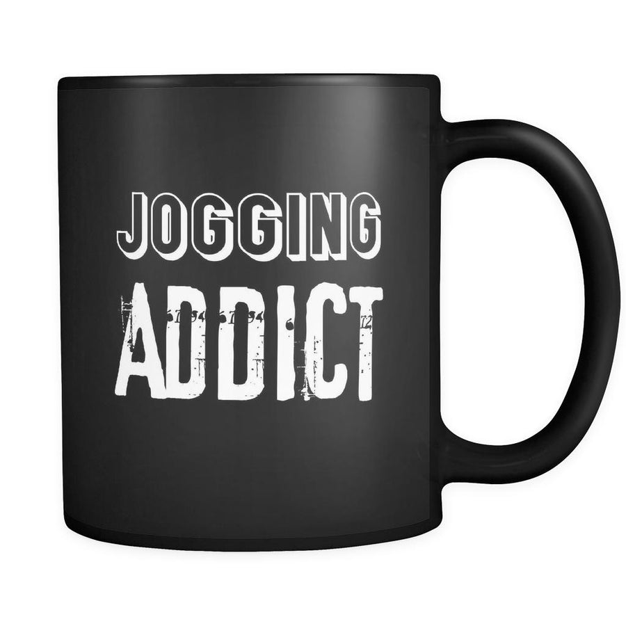 Jogging Jogging Addict 11oz Black Mug-Drinkware-Teelime | shirts-hoodies-mugs
