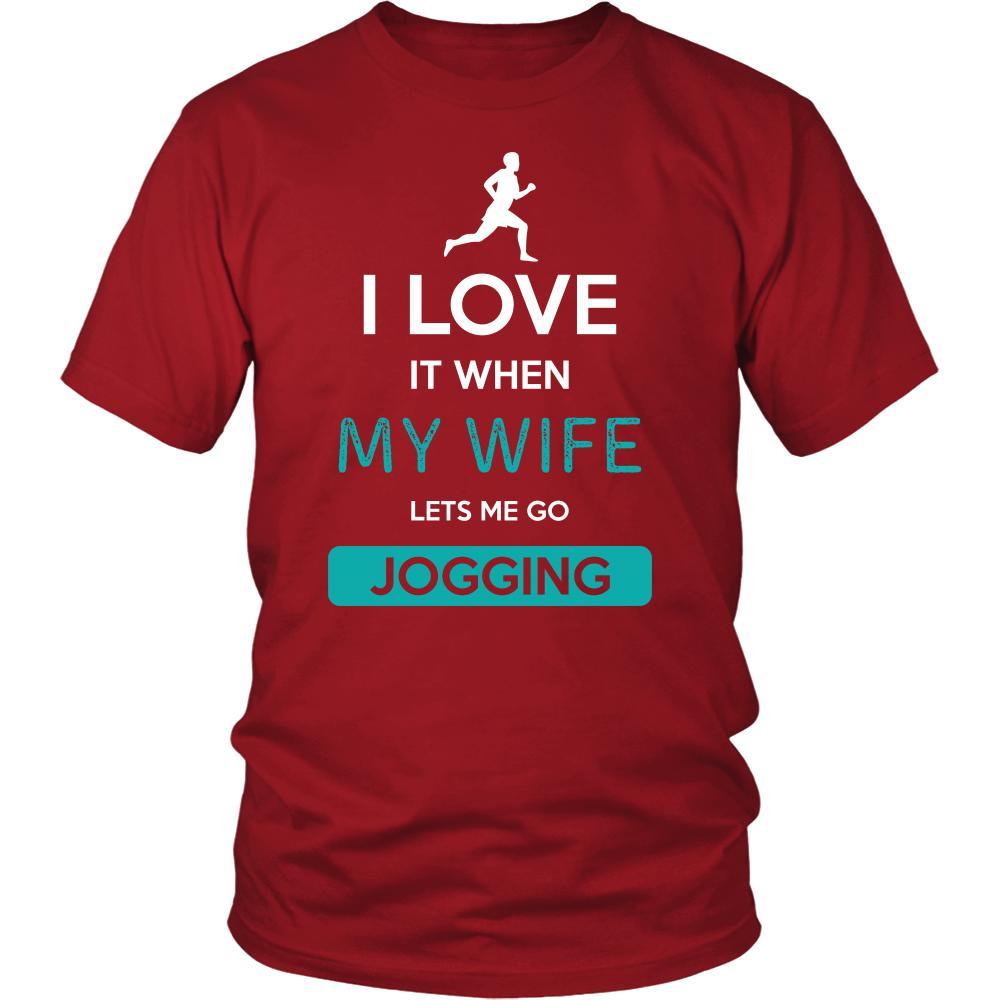 Jogging Shirt - I love it when my wife lets me go Jogging - Hobby Gift-T-shirt-Teelime | shirts-hoodies-mugs