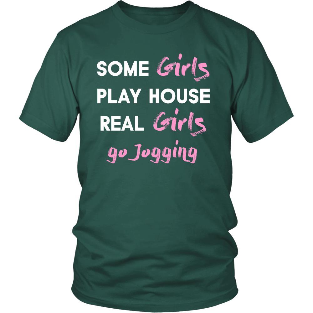 Jogging Shirt - Some girls play house real girls go Jogging- Hobby Lady-T-shirt-Teelime | shirts-hoodies-mugs