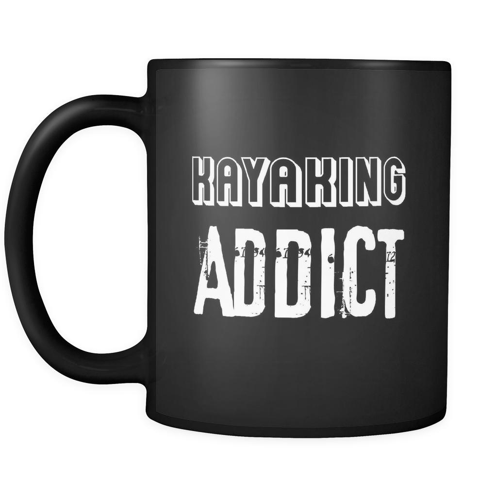 Kayaking Kayaking Addict 11oz Black Mug-Drinkware-Teelime | shirts-hoodies-mugs