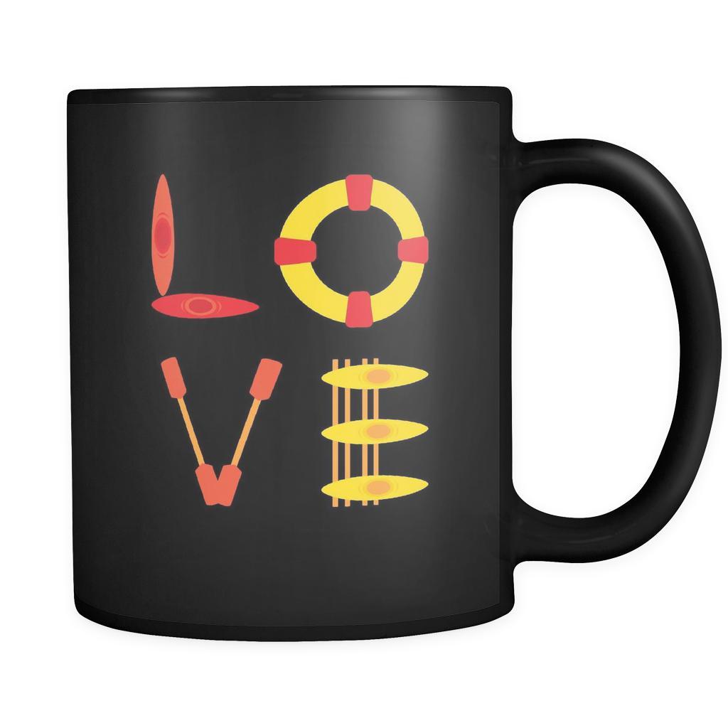 Kayaking - LOVE Kayaking - 11oz Black Mug-Drinkware-Teelime | shirts-hoodies-mugs