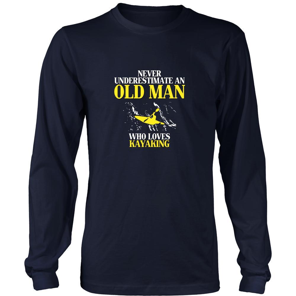 Kayaking Shirt - Never underestimate an old man who loves kayaking Grandfather Hobby Gift-T-shirt-Teelime | shirts-hoodies-mugs