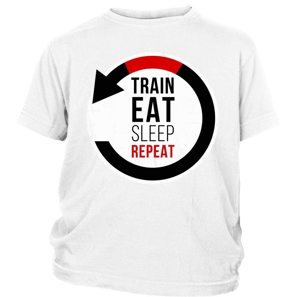 Kids T Shirt - Train, Eat, Sleep, Repeat