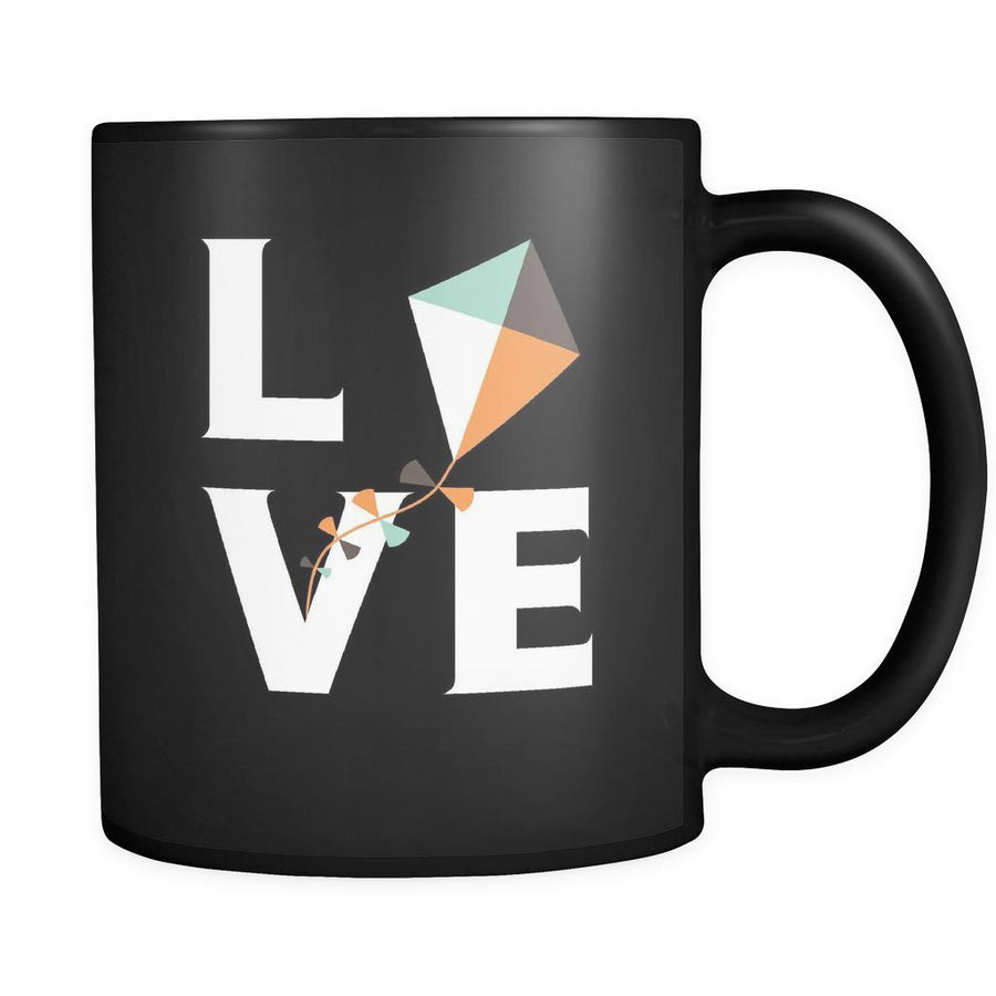 Kite - LOVE Kite - 11oz Black Mug-Drinkware-Teelime | shirts-hoodies-mugs