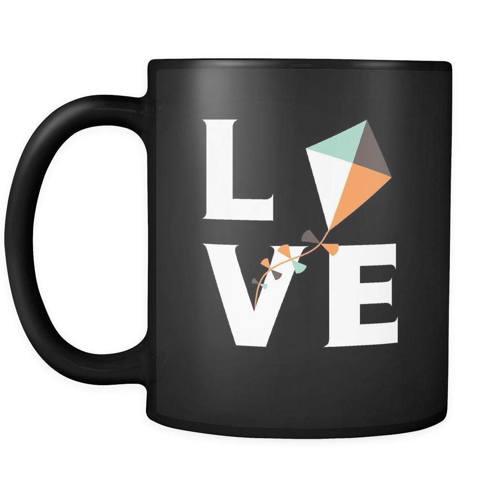 Kite - LOVE Kite - 11oz Black Mug-Drinkware-Teelime | shirts-hoodies-mugs