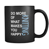 Knitting Cup- Do more of what makes you happy Knitting Hobby Gift, 11 oz Black Mug-Drinkware-Teelime | shirts-hoodies-mugs