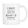 Knitting Mug - Don't interrupt my Knitting-Drinkware-Teelime | shirts-hoodies-mugs