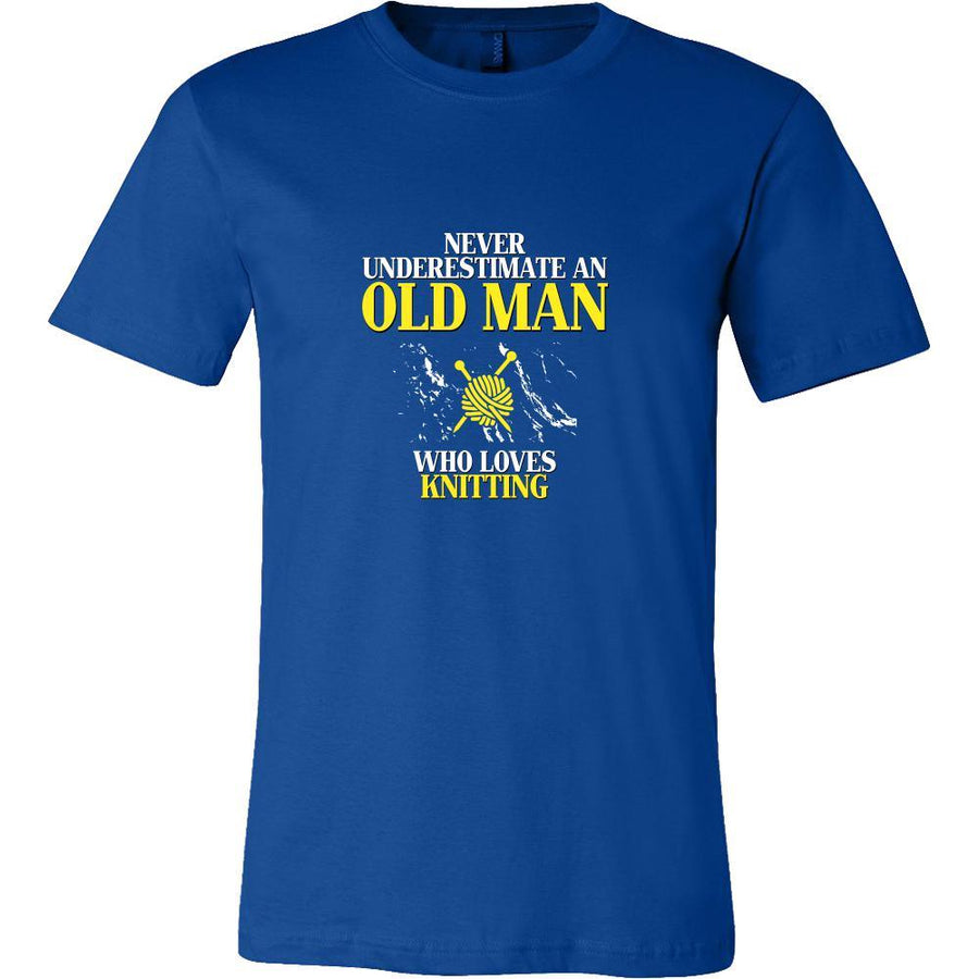 Knitting Shirt - Never underestimate an old man who loves knitting Grandfather Hobby Gift-T-shirt-Teelime | shirts-hoodies-mugs