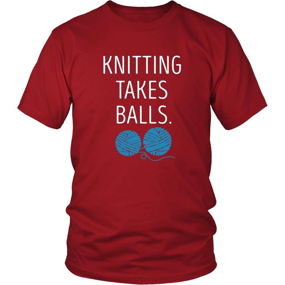Knitting T Shirt - Knitting takes balls-T-shirt-Teelime | shirts-hoodies-mugs