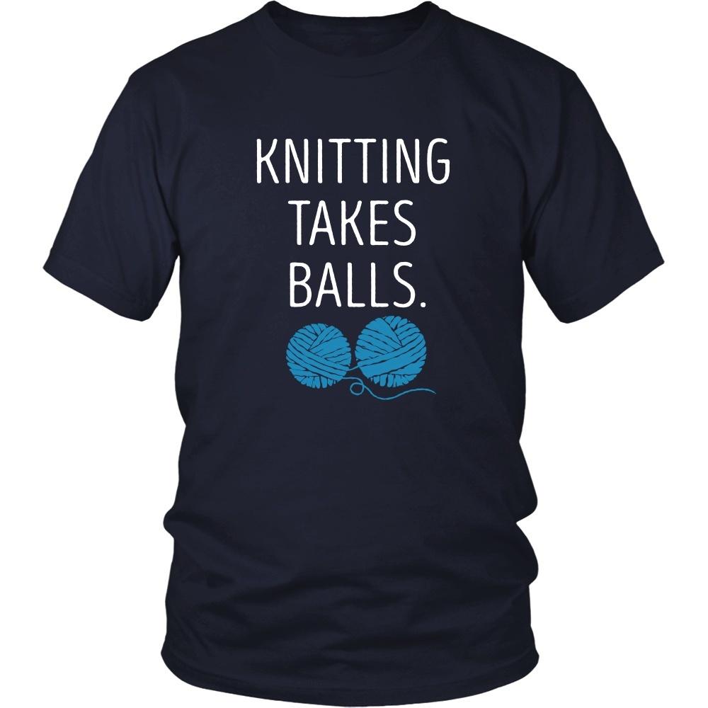 Knitting T Shirt - Knitting takes balls-T-shirt-Teelime | shirts-hoodies-mugs
