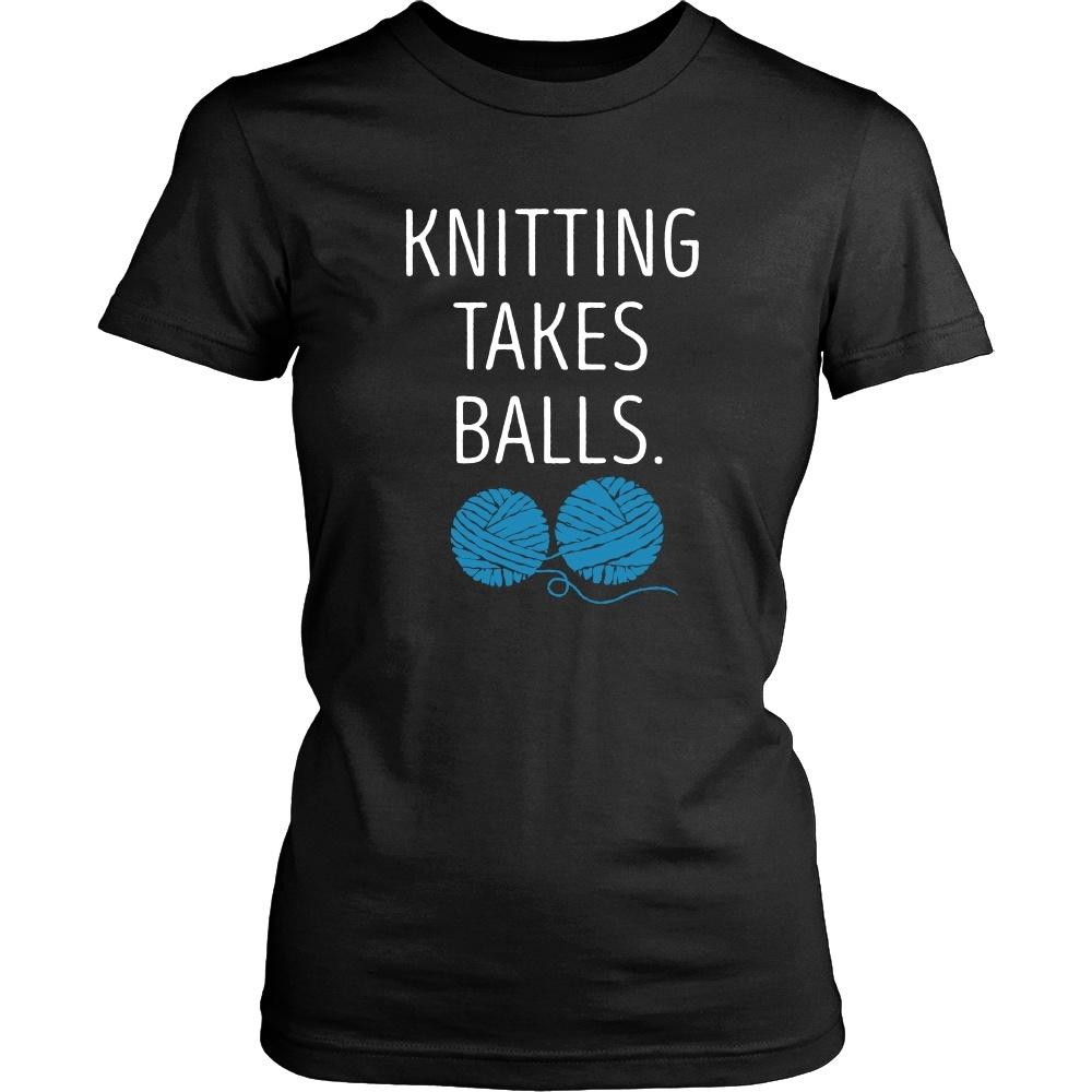 Knitting T Shirt - Knitting takes balls-T-shirt-Teelime | shirts-hoodies-mugs