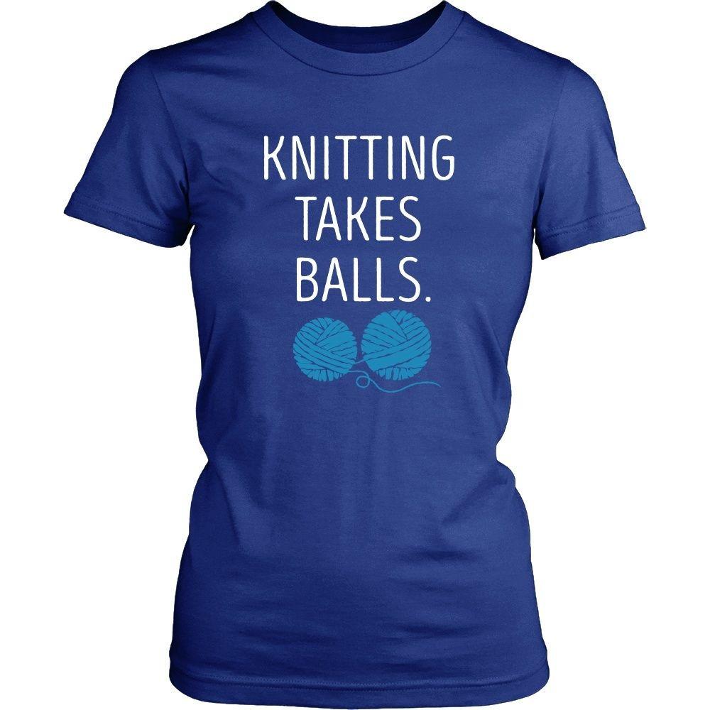 Knitting T Shirt - Knitting takes balls-T-shirt-Teelime | shirts-hoodies-mugs