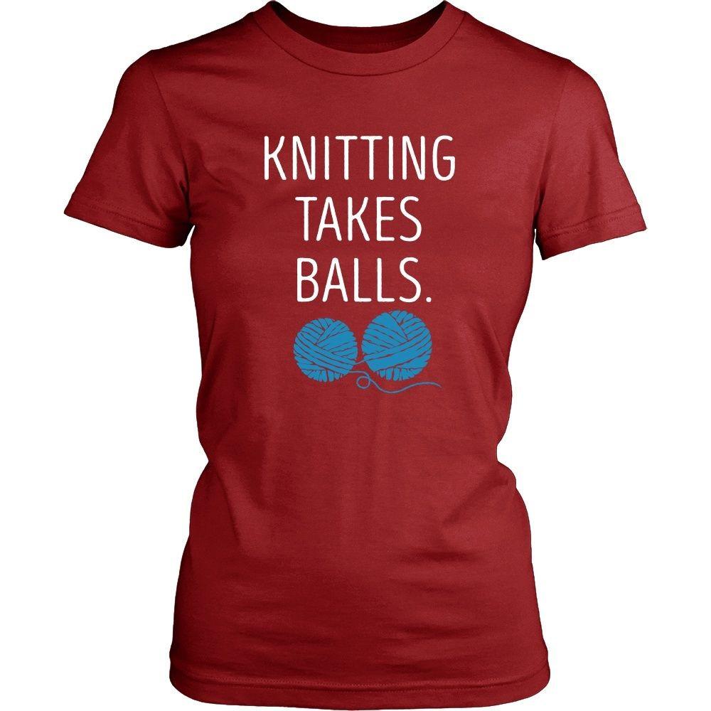 Knitting T Shirt - Knitting takes balls-T-shirt-Teelime | shirts-hoodies-mugs