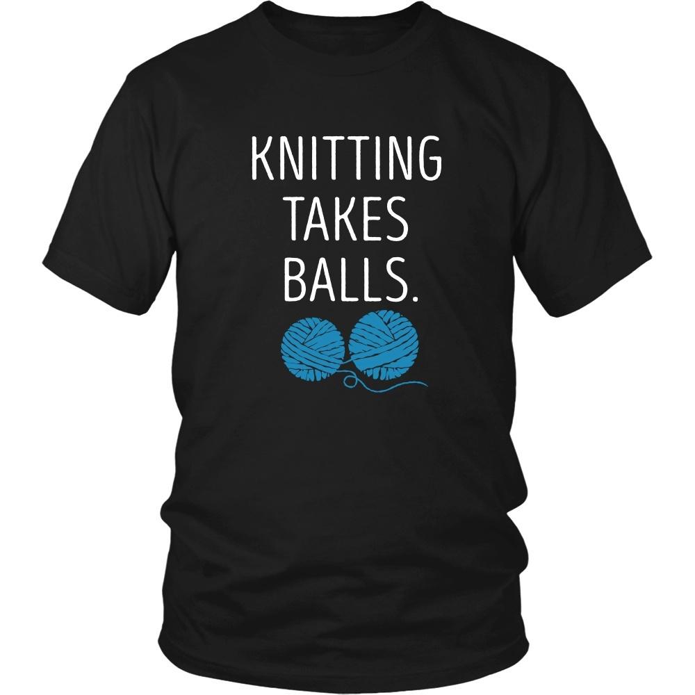 Knitting T Shirt - Knitting takes balls-T-shirt-Teelime | shirts-hoodies-mugs