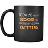 Knitting Todays Good Mood Is Sponsored By Knitting 11oz Black Mug-Drinkware-Teelime | shirts-hoodies-mugs