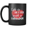 Labrador Life Is Better With A Labrador 11oz Black Mug-Drinkware-Teelime | shirts-hoodies-mugs