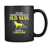 Labrador Never underestimate an old man with a Labrador 11oz Black Mug-Drinkware-Teelime | shirts-hoodies-mugs