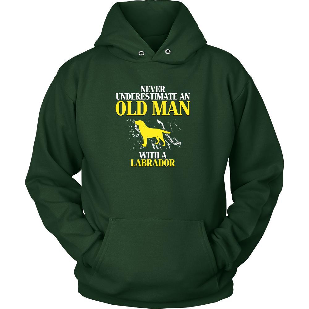 Labrador Shirt - Never underestimate an old man with a Labrador Grandfather Dog Gift-T-shirt-Teelime | shirts-hoodies-mugs