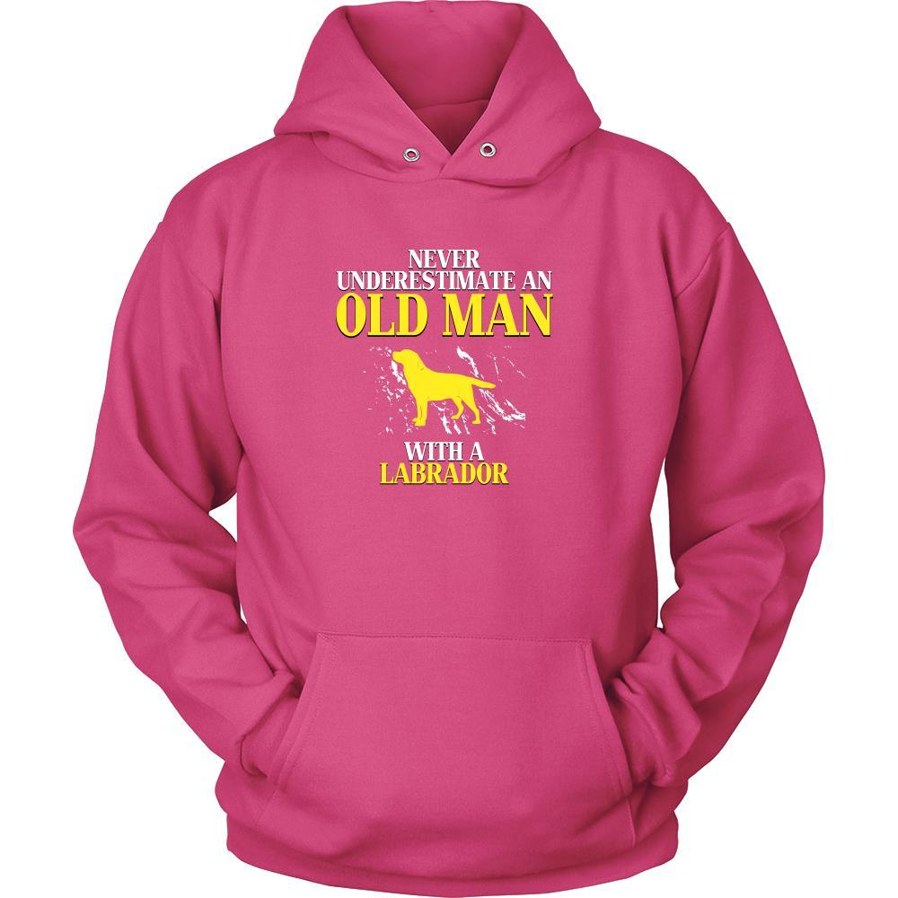Labrador Shirt - Never underestimate an old man with a Labrador Grandfather Dog Gift-T-shirt-Teelime | shirts-hoodies-mugs