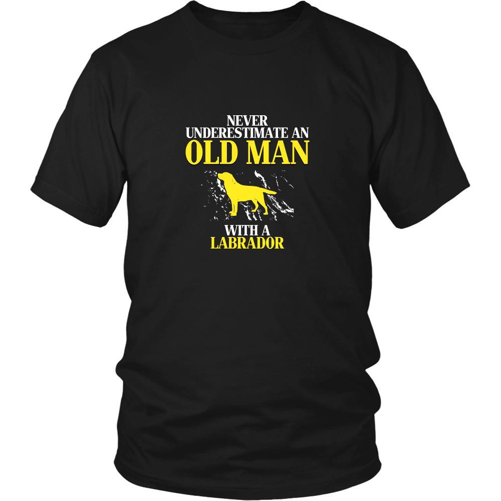 Labrador Shirt - Never underestimate an old man with a Labrador Grandfather Dog Gift-T-shirt-Teelime | shirts-hoodies-mugs