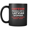 Latvian Caution Pissing Off A Latvian Woman May Cause Severe Bodily Harm 11oz Black Mug-Drinkware-Teelime | shirts-hoodies-mugs