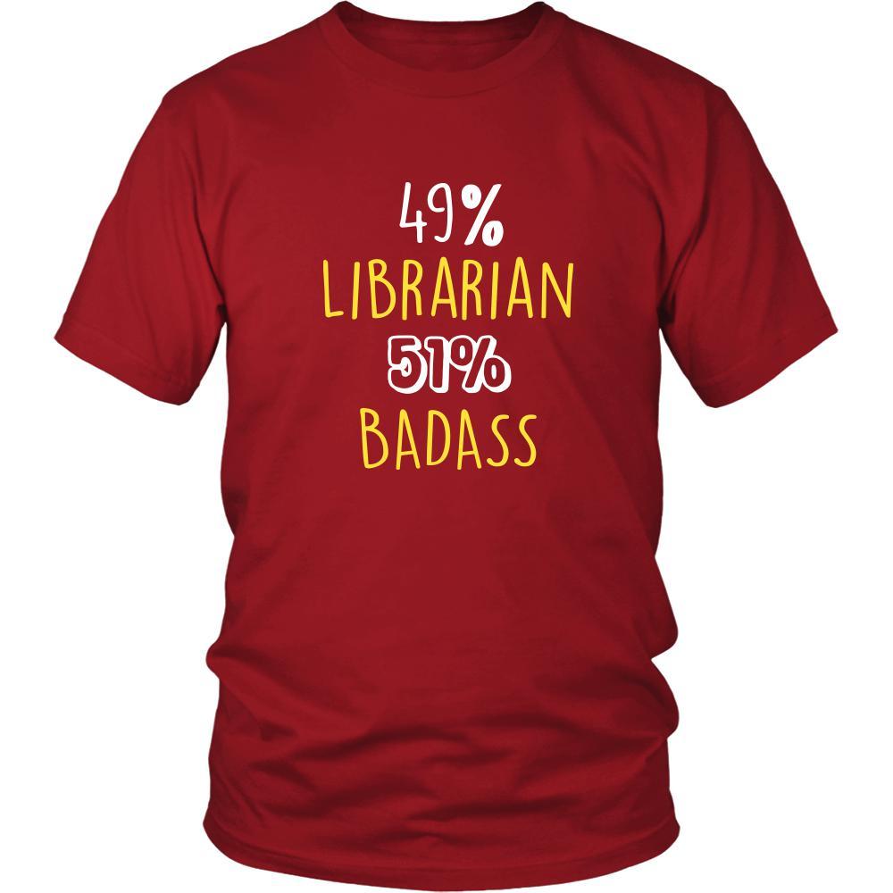 Librarian Shirt - 49% Librarian 51% Badass Profession-T-shirt-Teelime | shirts-hoodies-mugs