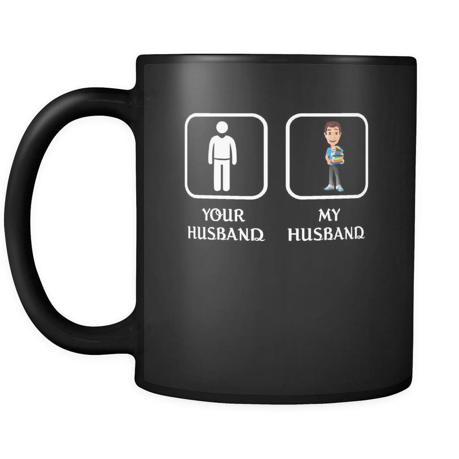 Librarian - Your husband My husband - 11oz Black Mug-Drinkware-Teelime | shirts-hoodies-mugs