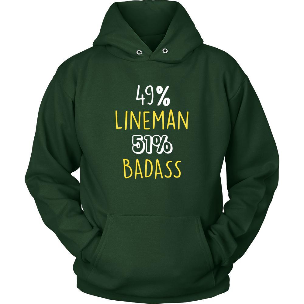 Lineman Shirt - 49% Lineman 51% Badass Profession-T-shirt-Teelime | shirts-hoodies-mugs
