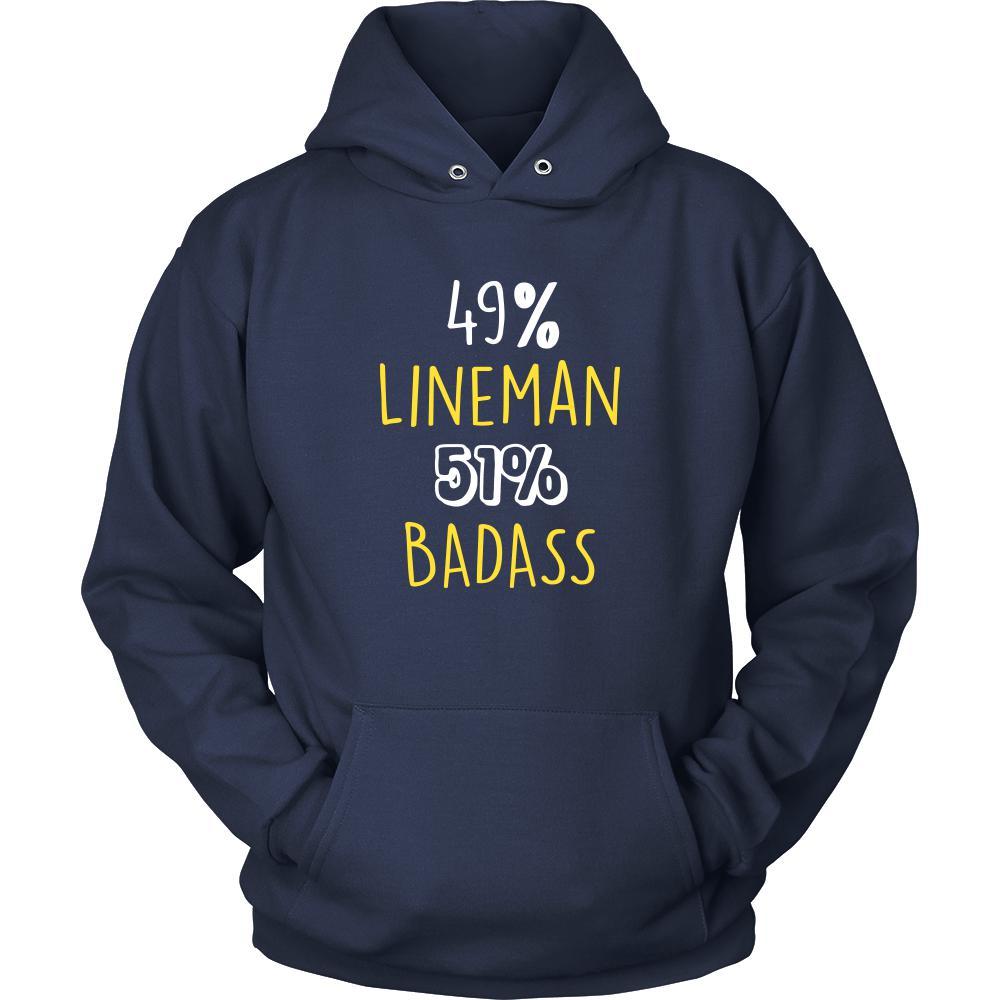 Lineman Shirt - 49% Lineman 51% Badass Profession-T-shirt-Teelime | shirts-hoodies-mugs