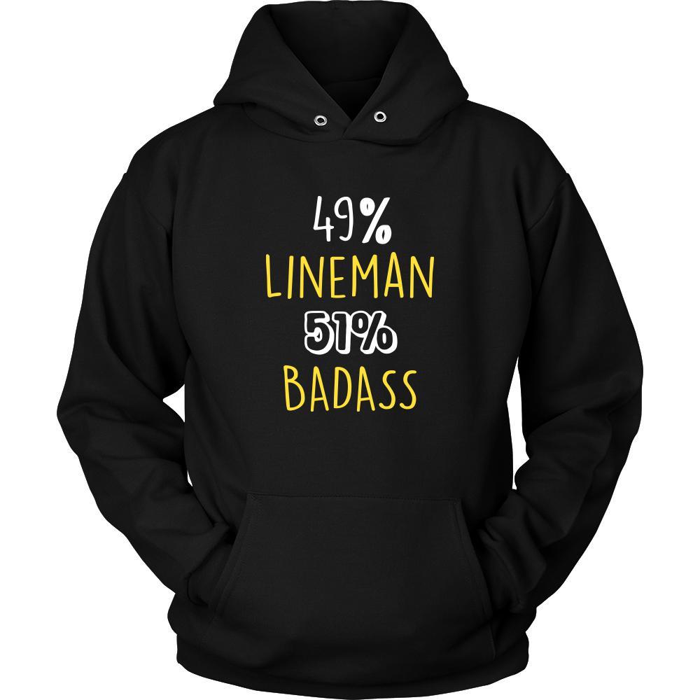 Lineman Shirt - 49% Lineman 51% Badass Profession-T-shirt-Teelime | shirts-hoodies-mugs