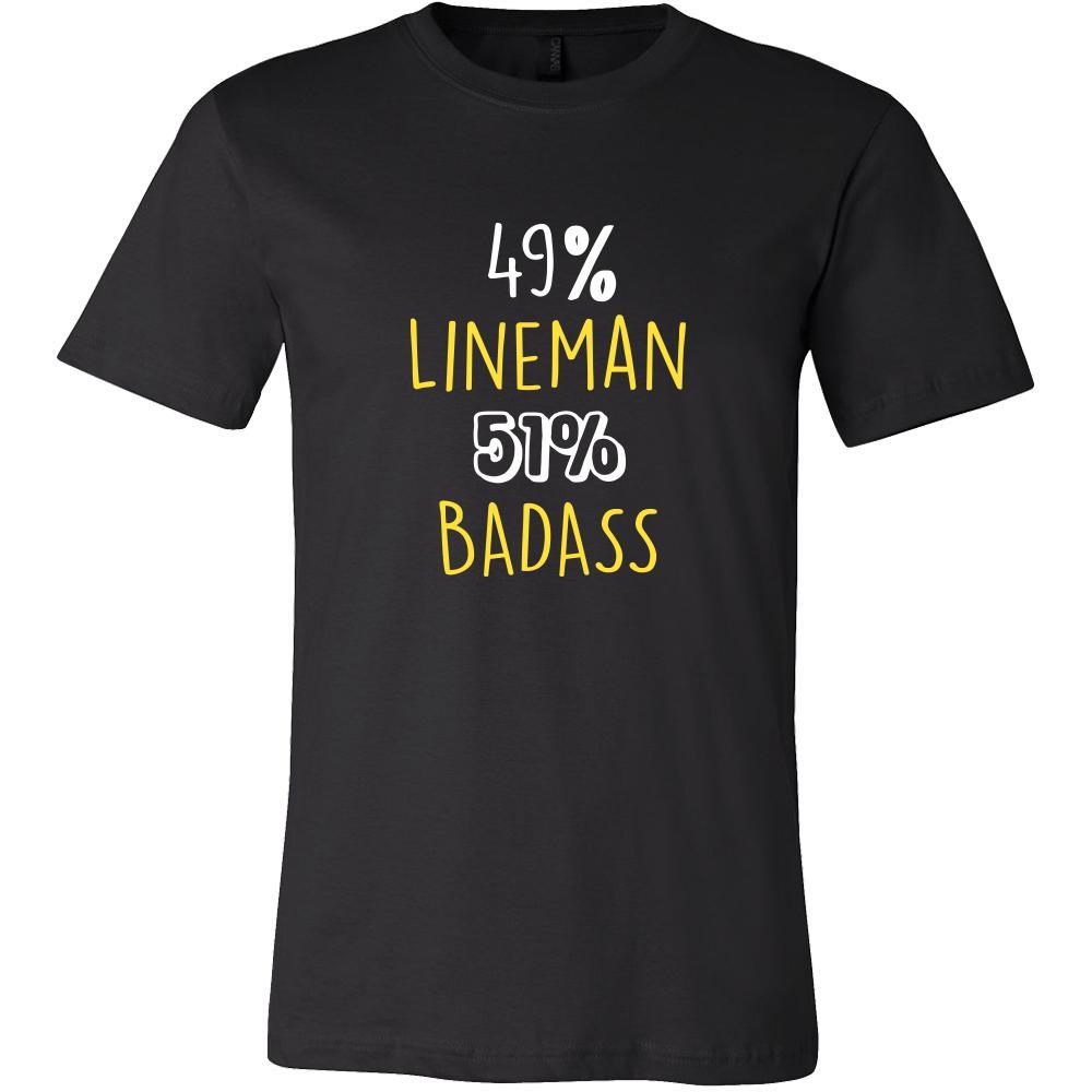 Lineman Shirt - 49% Lineman 51% Badass Profession-T-shirt-Teelime | shirts-hoodies-mugs
