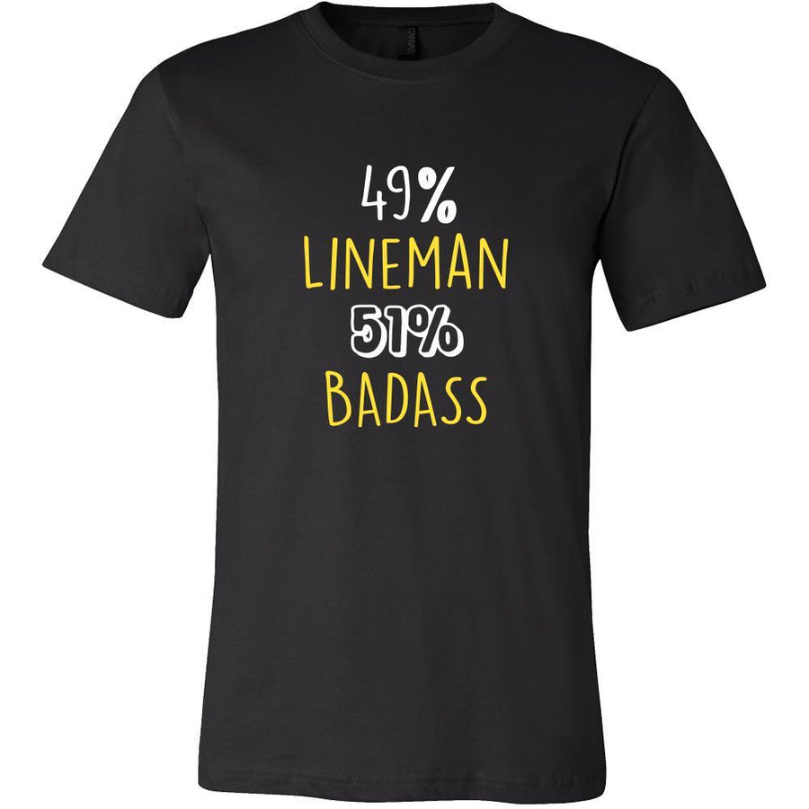Lineman Shirt - 49% Lineman 51% Badass Profession-T-shirt-Teelime | shirts-hoodies-mugs