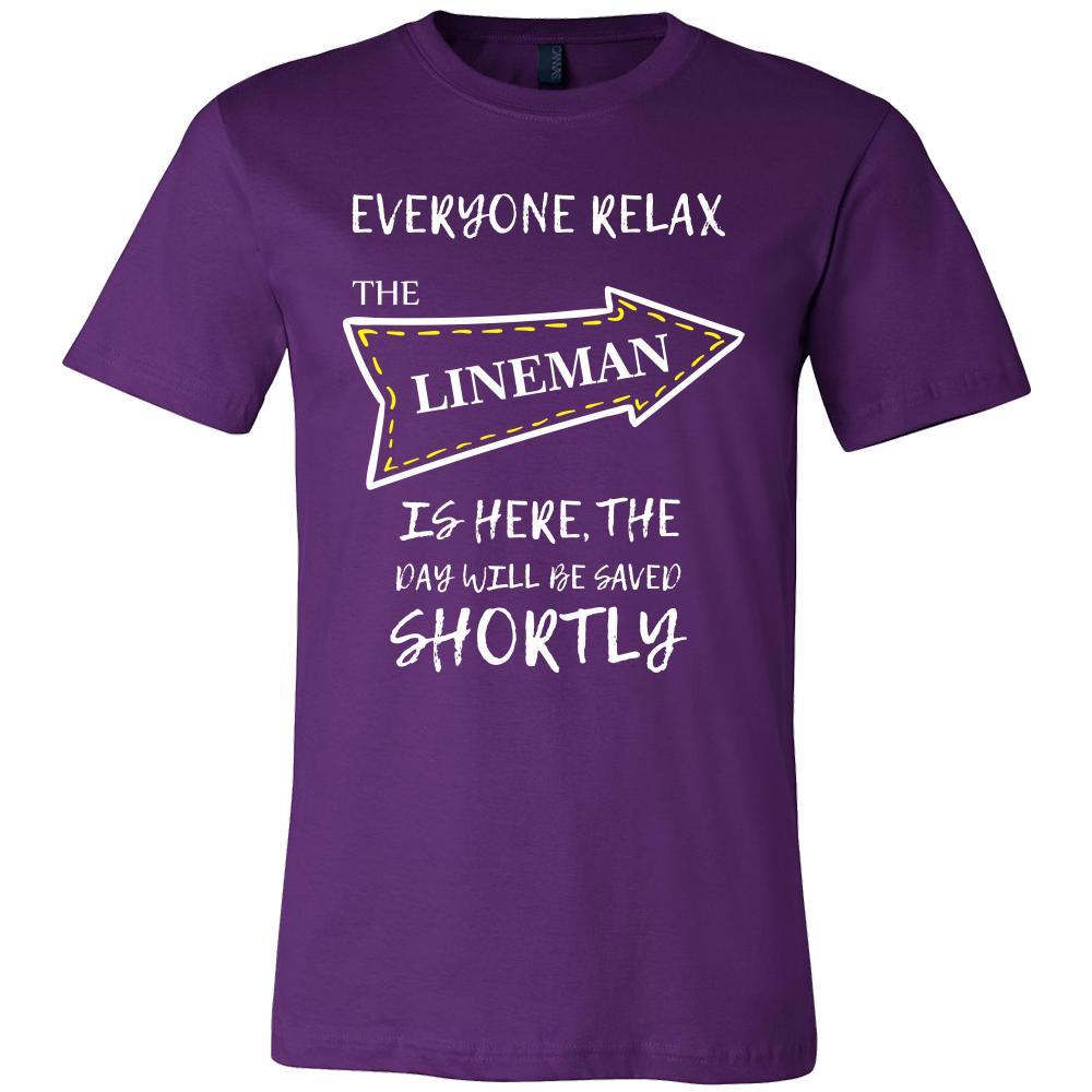 LINEMAN Shirt - Everyone relax the LINEMAN is here, the day will be save shortly - Profession Gift-T-shirt-Teelime | shirts-hoodies-mugs