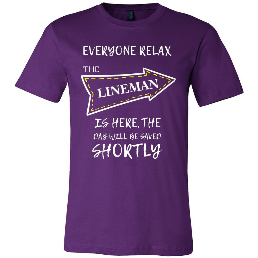 LINEMAN Shirt - Everyone relax the LINEMAN is here, the day will be save shortly - Profession Gift-T-shirt-Teelime | shirts-hoodies-mugs