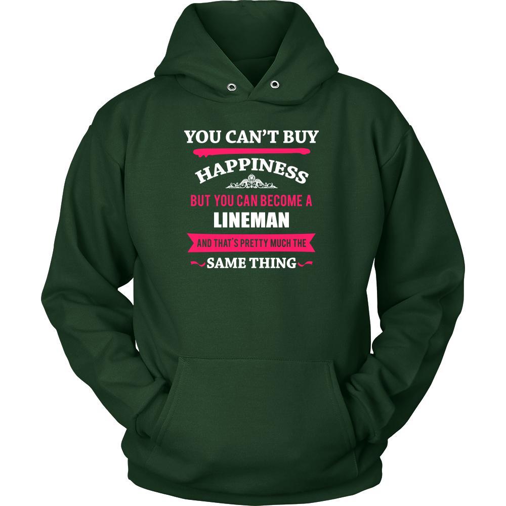 Lineman Shirt - You can't buy happiness but you can become a Lineman and that's pretty much the same thing Profession-T-shirt-Teelime | shirts-hoodies-mugs