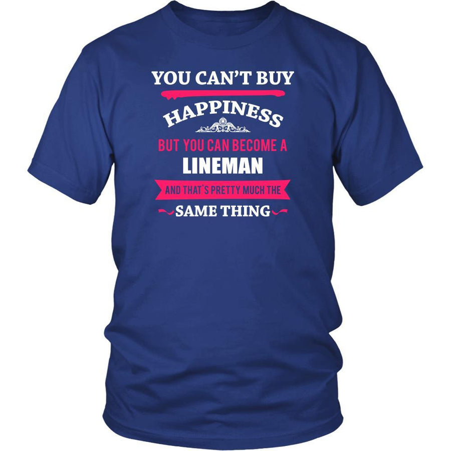 Lineman Shirt - You can't buy happiness but you can become a Lineman and that's pretty much the same thing Profession-T-shirt-Teelime | shirts-hoodies-mugs