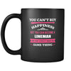 Lineman You can't buy happiness but you can become a Lineman and that's pretty much the same thing 11oz Black Mug-Drinkware-Teelime | shirts-hoodies-mugs