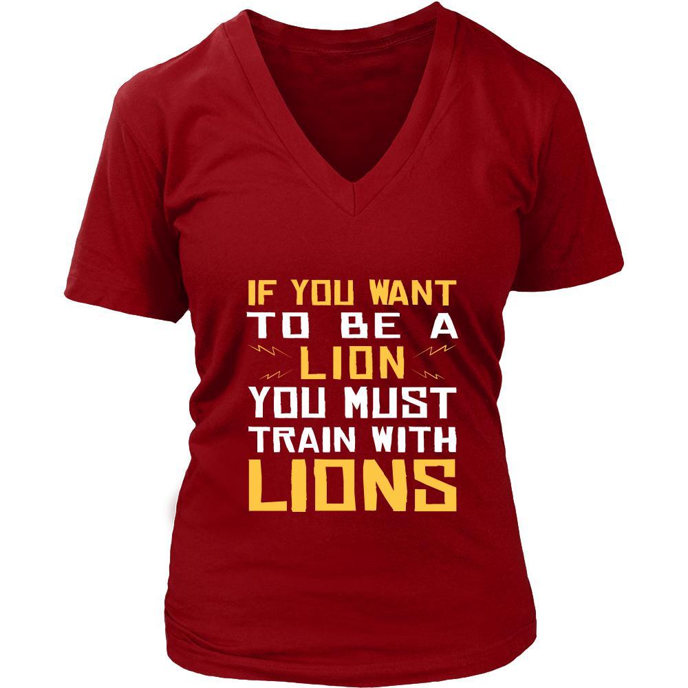 Lion Shirt - Train With Lions - Animal Lover Gift-T-shirt-Teelime | shirts-hoodies-mugs