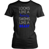 Looks like a beauty swims like a beast Swimming Blue Letters-T-shirt-Teelime | shirts-hoodies-mugs