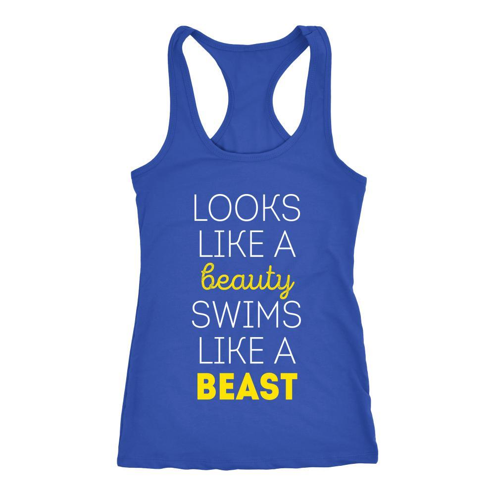 Looks like a beauty swims like a beast Swimming Female Shirt-T-shirt-Teelime | shirts-hoodies-mugs