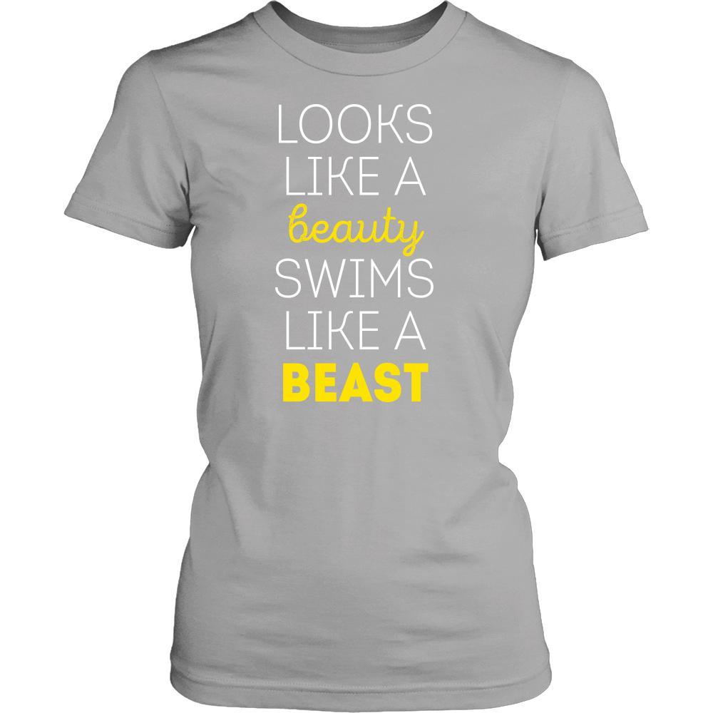 Looks like a beauty swims like a beast Swimming Female Shirt-T-shirt-Teelime | shirts-hoodies-mugs