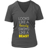 Looks like a beauty swims like a beast Swimming Female Shirt-T-shirt-Teelime | shirts-hoodies-mugs