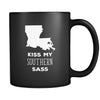 Louisiana coffee cup - Kiss my southern sass - Louisiana state mug 11oz Black US State mugs-Drinkware-Teelime | shirts-hoodies-mugs