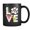 Love Dog mug - Vet Nurse coffee mug Veterinary coffee cup Black (11oz)-Drinkware-Teelime | shirts-hoodies-mugs