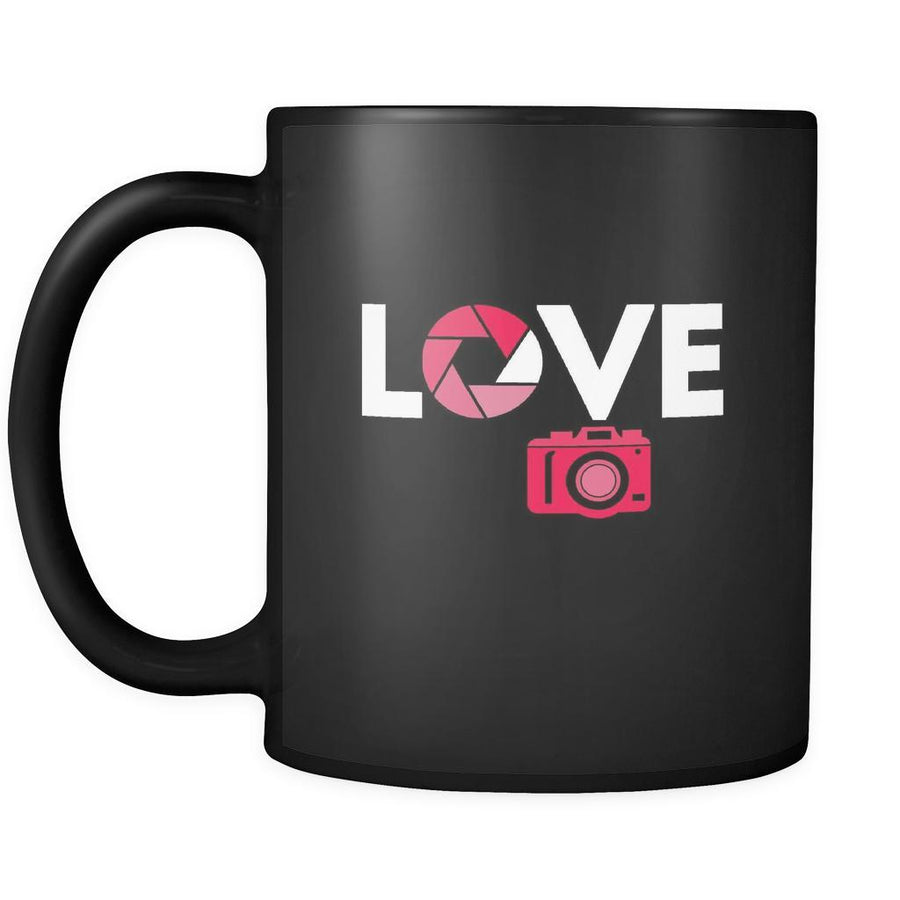 Love mug - photographers gifts photographer mug photography mugs (11oz) Black