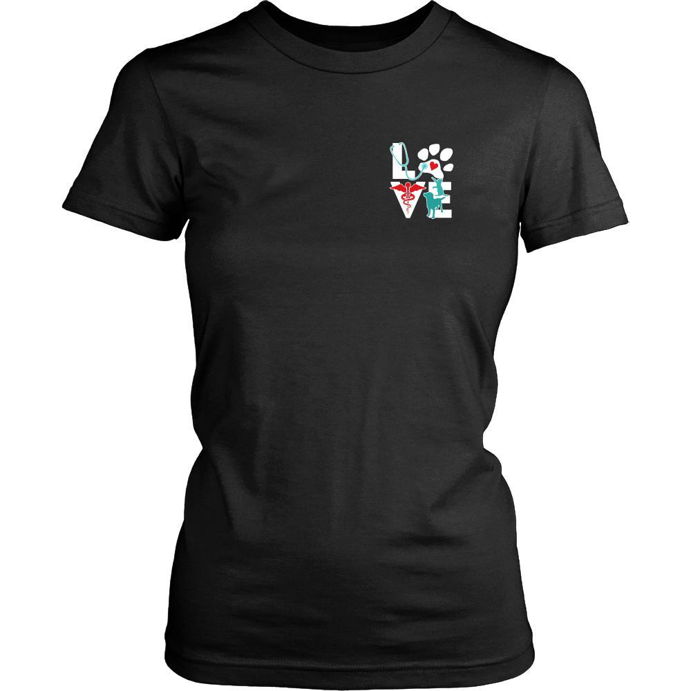 Love Veterinary in left pocket & In it for the income outcome Custom Design-T-shirt-Teelime | shirts-hoodies-mugs