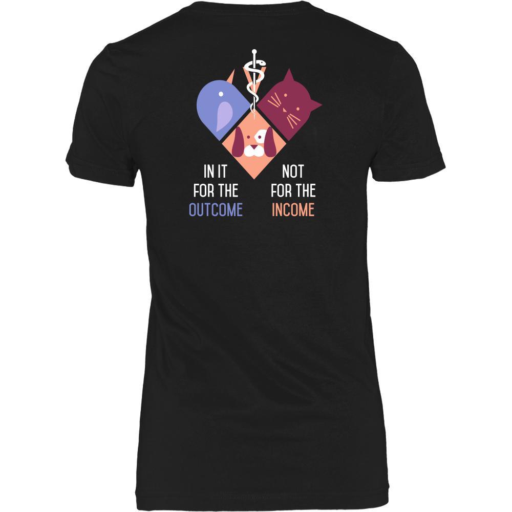 Love Veterinary in left pocket & In it for the income outcome Custom Design-T-shirt-Teelime | shirts-hoodies-mugs