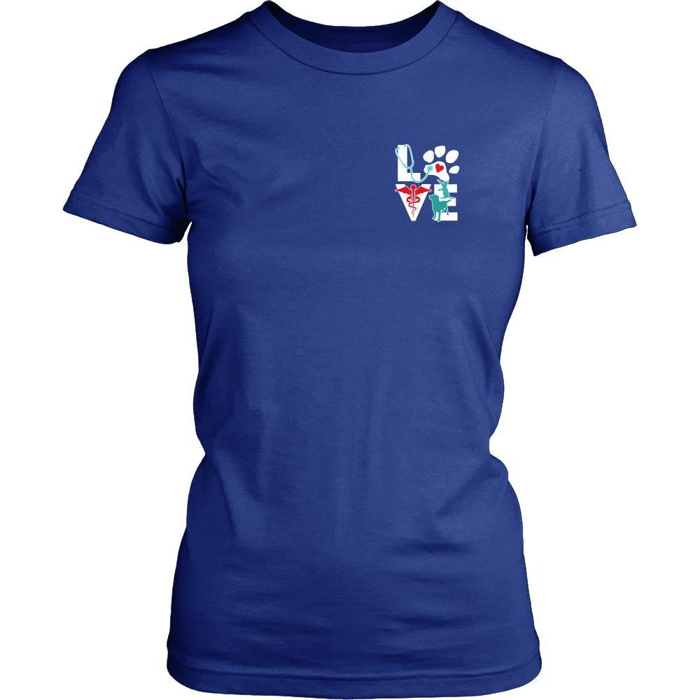 Love Veterinary in left pocket & In it for the income outcome Custom Design-T-shirt-Teelime | shirts-hoodies-mugs