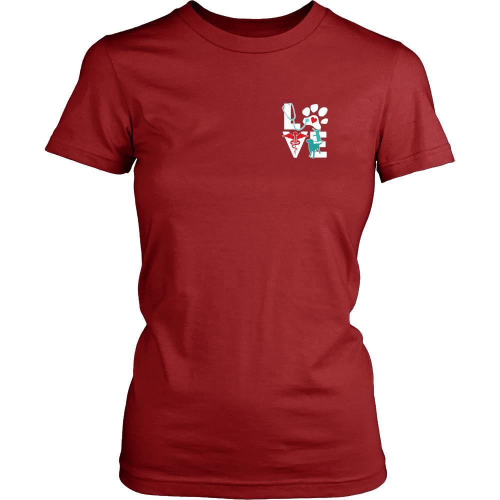 Love Veterinary in left pocket & In it for the income outcome Custom Design-T-shirt-Teelime | shirts-hoodies-mugs